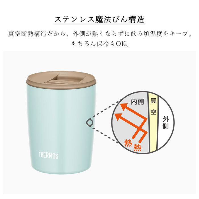 タンブラー サーモス 真空断熱 蓋付き 300ml 食洗機 対応 JDP-300 保冷 保温 小さめ ミニ おしゃれ かわいい｜karinhonpo2951｜06