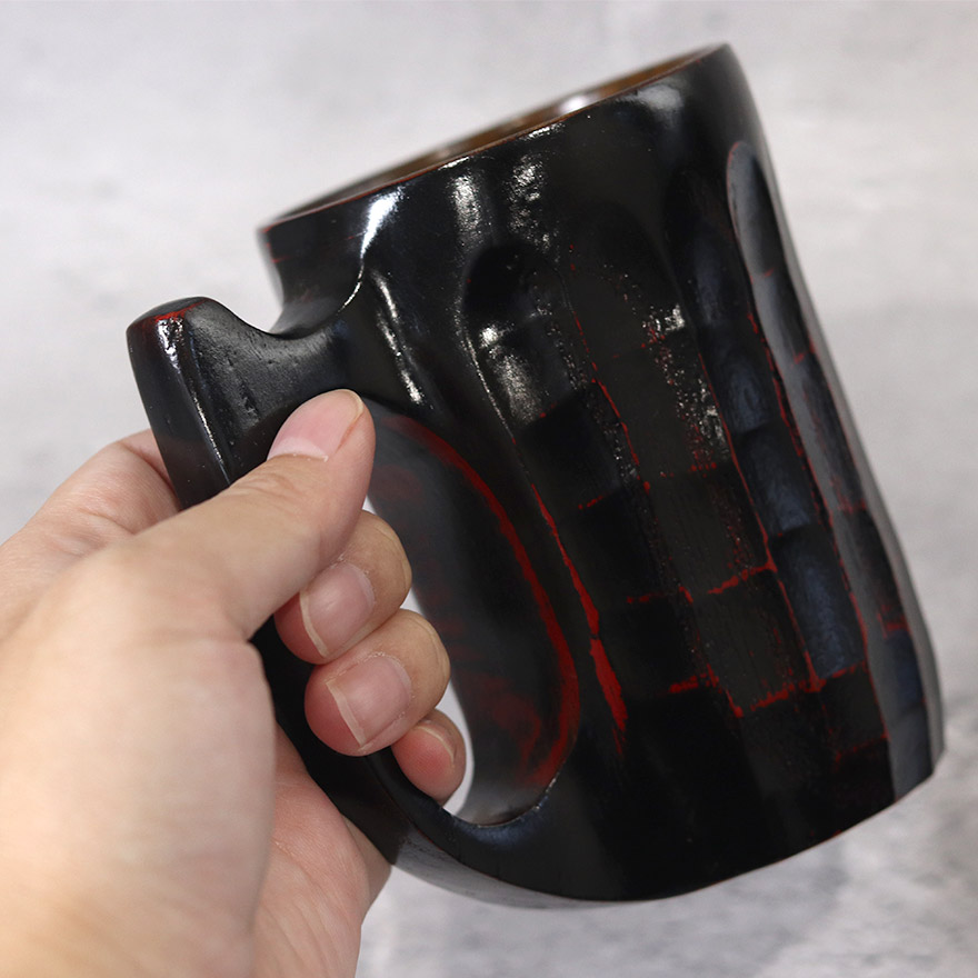 コップ マグカップ 木製 くりぬき 一刀彫 根...の詳細画像5