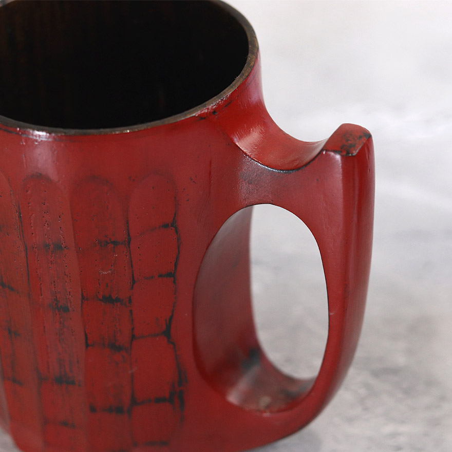 コップ マグカップ 木製 くりぬき 一刀彫 根来 曙 おしゃれ かわいい カップ コーヒーカップ 割れにくい 軽量 軽い 和 食器 和食器 シンプル 和モダン ティーカップ 一体型 キャンプ アウトドア カフェ 