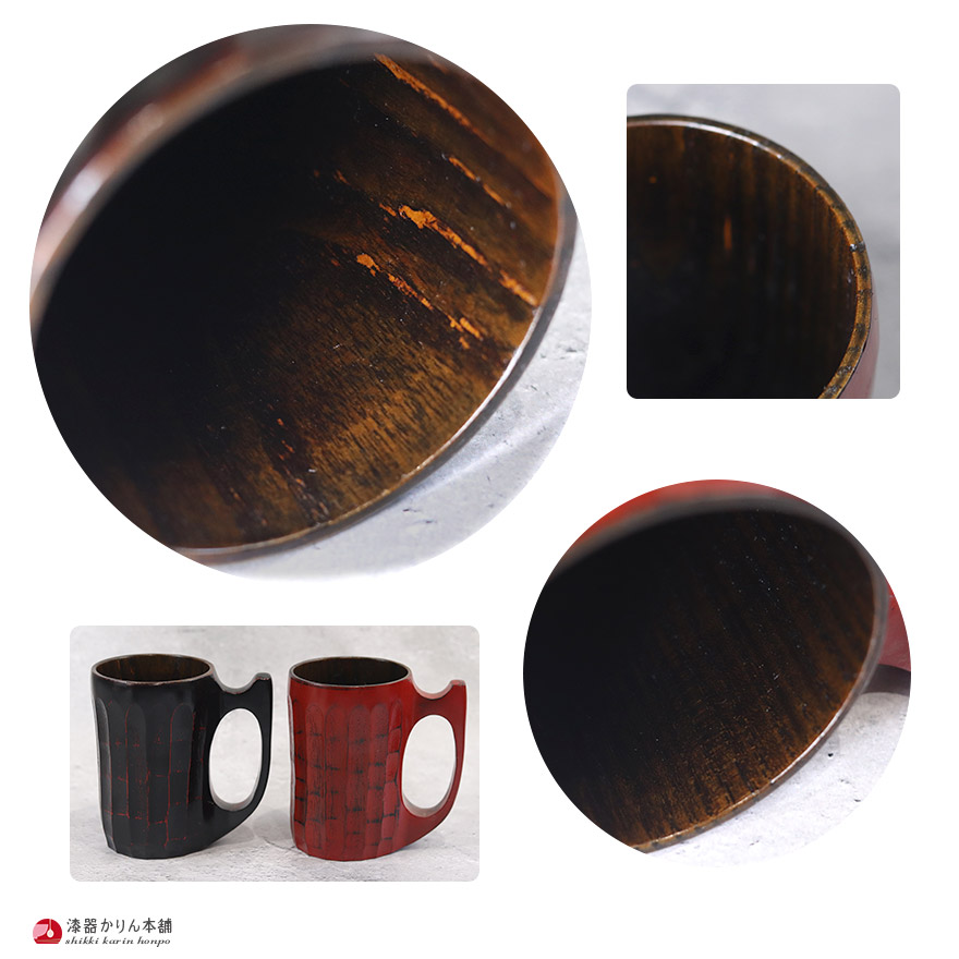 コップ マグカップ 木製 くりぬき 一刀彫 根来 曙 おしゃれ かわいい カップ コーヒーカップ 割れにくい 軽量 軽い 和 食器 和食器 シンプル 和モダン ティーカップ 一体型 キャンプ アウトドア カフェ 