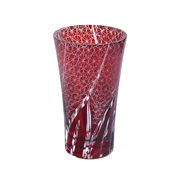 切子グラス 食洗機対応 切子 ビールグラス 400cc 菊つなぎ 大 おしゃれ