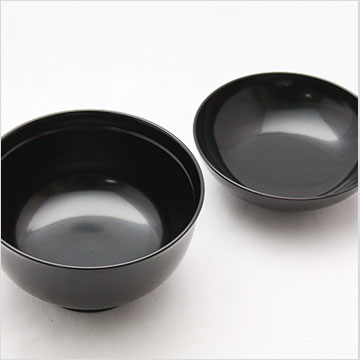 フタ付き椀 溜 福型吸物椀 5客セット 越前漆器 日本製 国産 送料無料