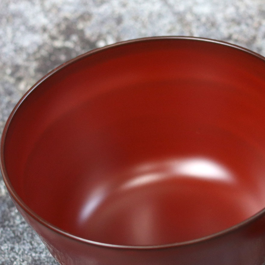 蓋付き雑煮椀 お椀 古代朱 まゆ型雑煮椀 1客...の詳細画像5