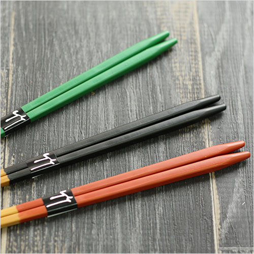 竹製 お箸 スス細箸 23cm 黒 赤 緑 全3種 日本製