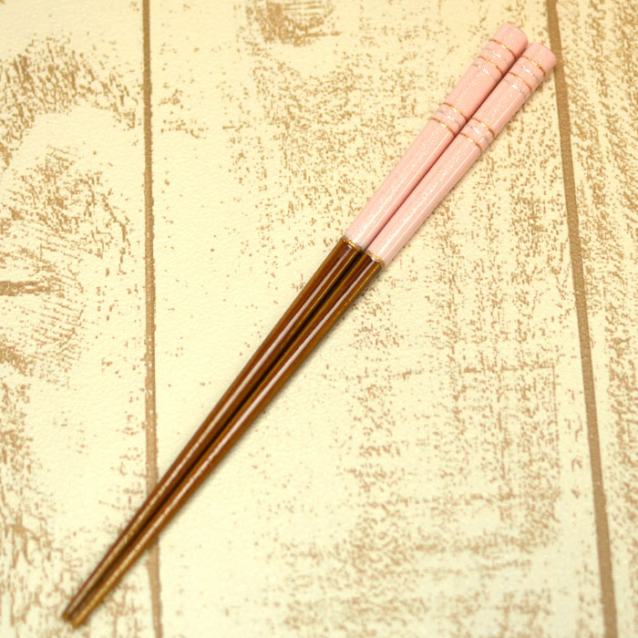 箸 キッズ箸 キラキラ ピンク 女の子 若狭塗箸18cm 食洗機対応｜karinhonpo2951