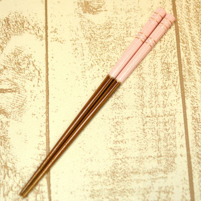 箸 キッズ箸 キラキラ ピンク 女の子 若狭塗箸18cm