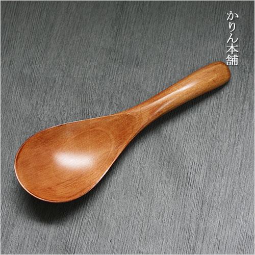 木製 お玉 取り分けスプーン 茶 約17cm メール便対応｜karinhonpo2951