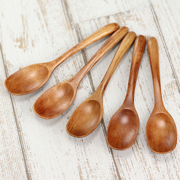 木 スプーン セット デザートスプーン 5本セット 木製 おしゃれ かわいい set セット 北欧 アイス デザート プリン コーヒー お茶 ティー お家 カフェ 漆 洋風 洋 和風 和 食器 カトラリー モダン キッズ