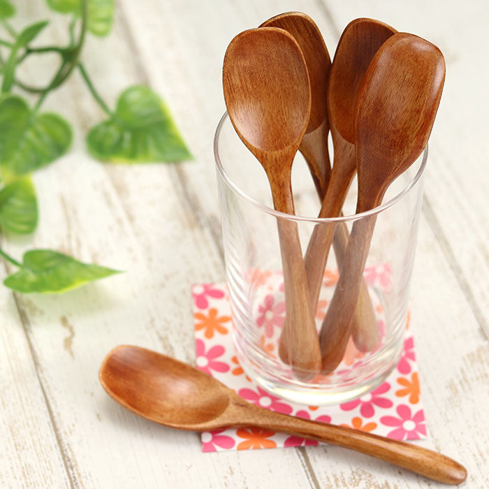 木 スプーン セット デザートスプーン 5本セット 木製 おしゃれ かわいい set セット 北欧 アイス デザート プリン コーヒー お茶 ティー お家 カフェ 漆 洋風 洋 和風 和 食器 カトラリー モダン キッズ