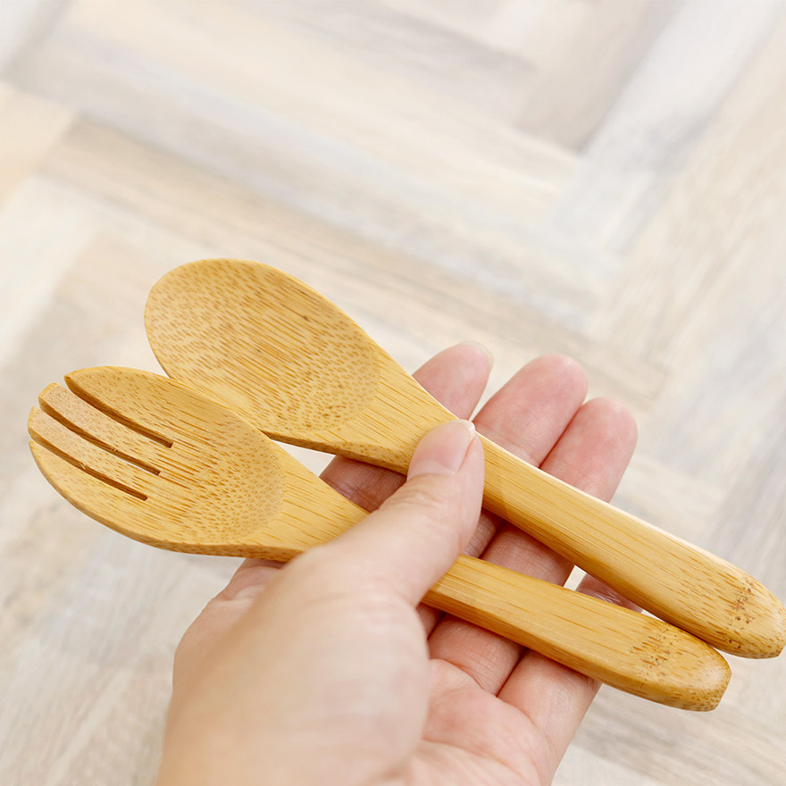 竹製 キッズ スプーン フォーク 竹 14cm 単品 訳あり 爆買 : 曲げ