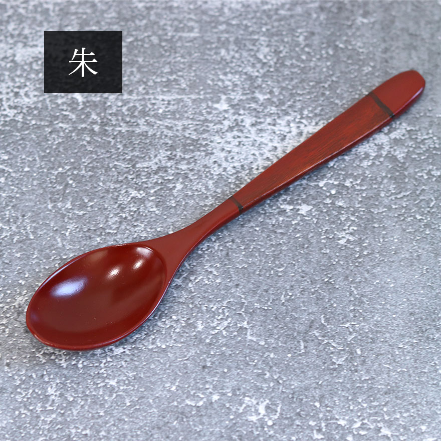 スプーン 木製 塗分 ヌーボー 朱 溜 おしゃれ かわいい 和風 和食器 洋食器 洋風 木製 カフェ カトラリー 雑貨 食器 うるし 漆