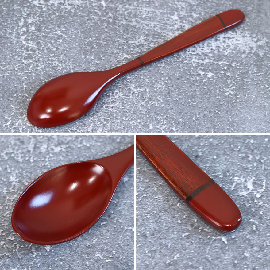 スプーン 木製 塗分 ヌーボー 朱 溜 おしゃれ かわいい 和風 和食器 洋食器 洋風 木製 カフェ カトラリー 雑貨 食器 うるし 漆