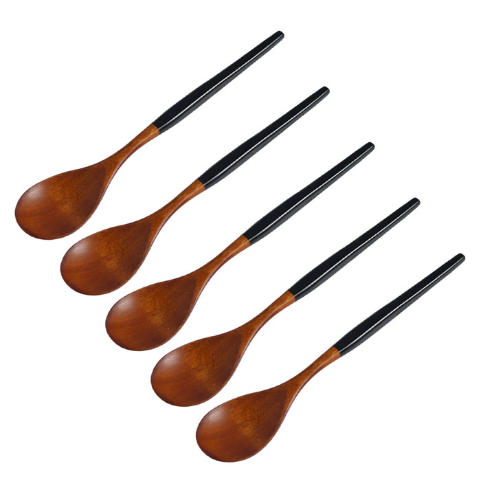 スプーン 木製 フィットスプーン 塗分 5本セット 日本製 国内仕上げ