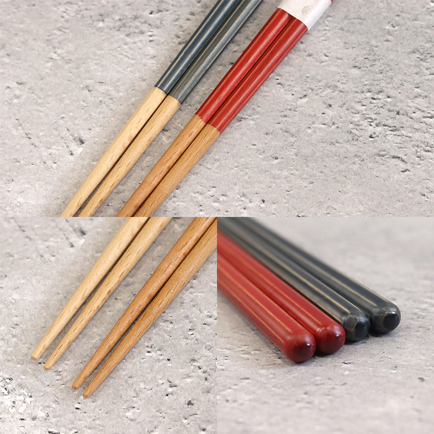 夫婦箸 紙箱セット 日本製 食洗機対応 Haze ヘイズ 箸置き揃え NV×RD