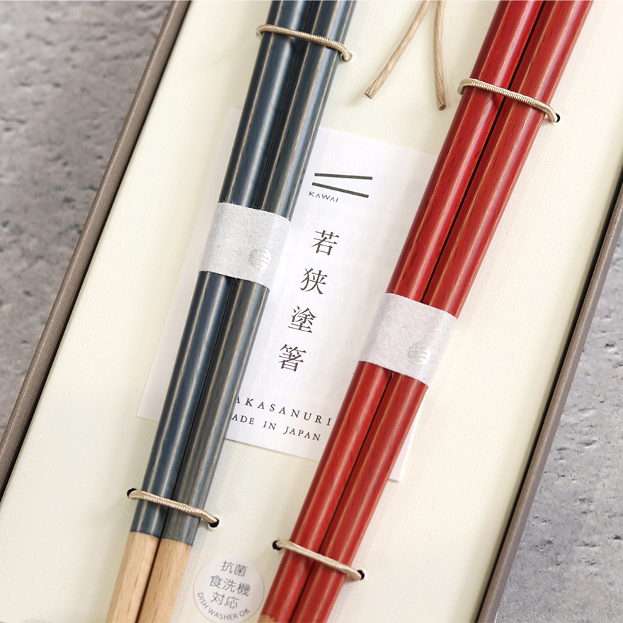 夫婦箸 紙箱セット 日本製 食洗機対応 Haze ヘイズ 箸置き揃え NV×RD