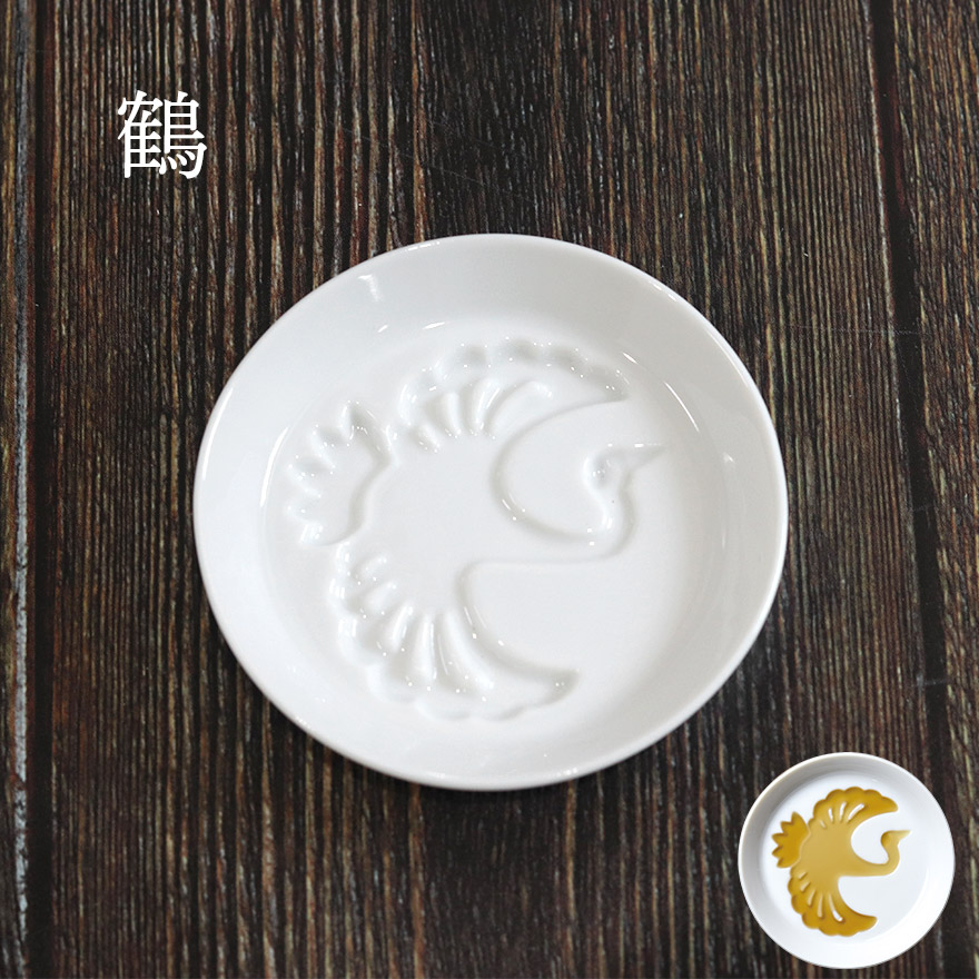 小鉢 陶器 日本製 白磁 絵柄入り 醤油皿 全5種 おしゃれ かわいい