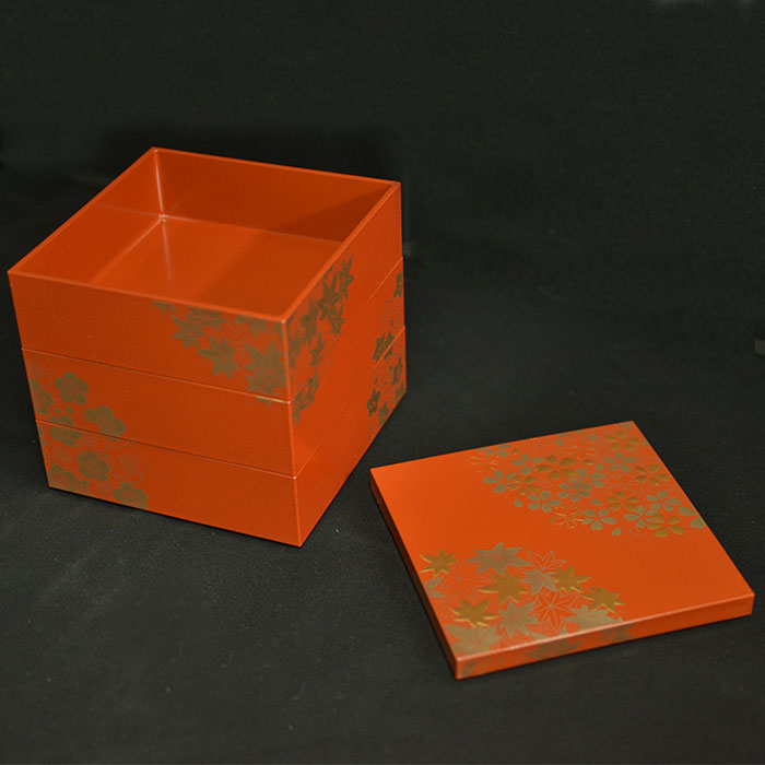 【値下げ中！！】花鳥模様の漆器 重箱　小物入れ 値下げ中！！】花鳥模様の漆器 重箱 小物入れ