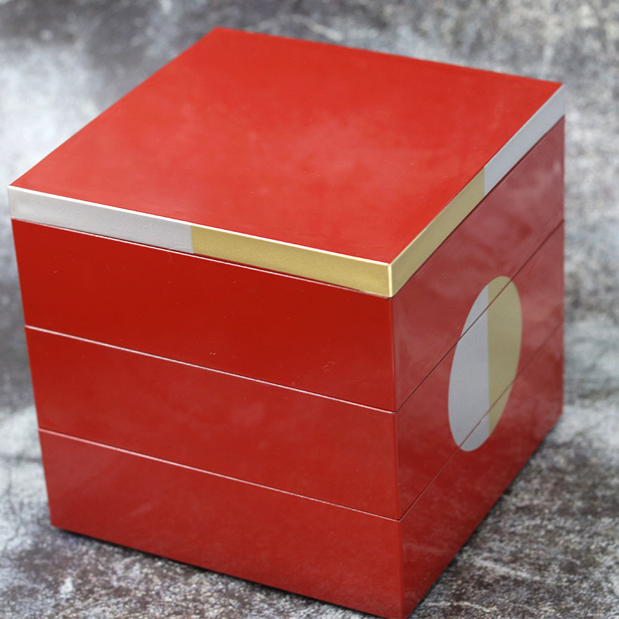 重箱 お重 3段 三段 北市漆器 日本製 和 和食器 迎春 正月