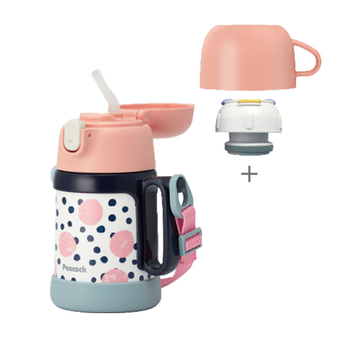 ピーコック魔法瓶工業 水筒 キッズ 2WAY ストロー コップ 400/360ml