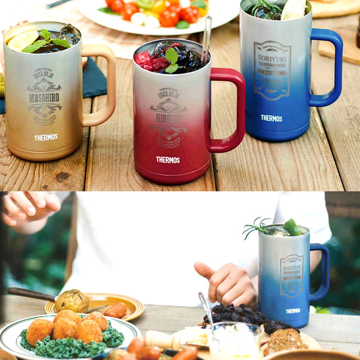 名入れ サーモス 真空断熱 ジョッキ 720ml JDK-720C 食洗機対応 保温 保冷 ステンレス 箱入り 名前入り おしゃれ プレゼント 男性 女性 誕生日 記念日 お父さん お母さん 敬老 焼酎 ビール ハイボール