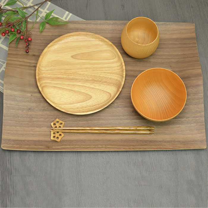 木製 お盆 トレー Vハンドル 大 茶 約44.5×31.2cm 母の日 : 曲げわっぱ