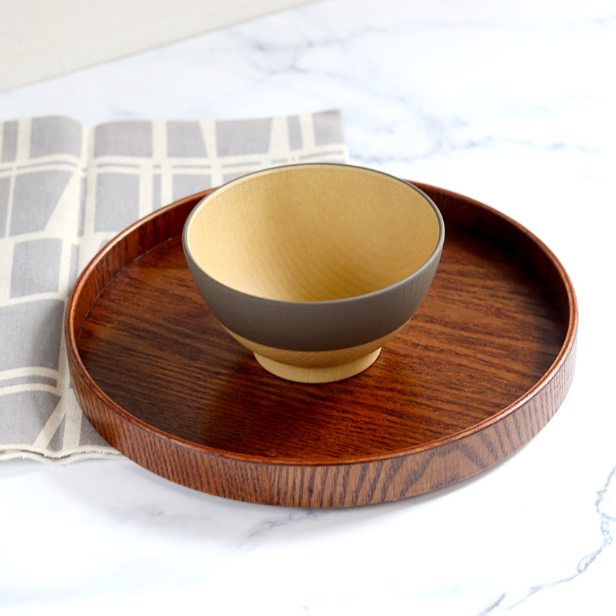 トレー 木製 お盆 丸盆 茶 木 盆 トレイ 丸 業務用 家庭用 和 和食器