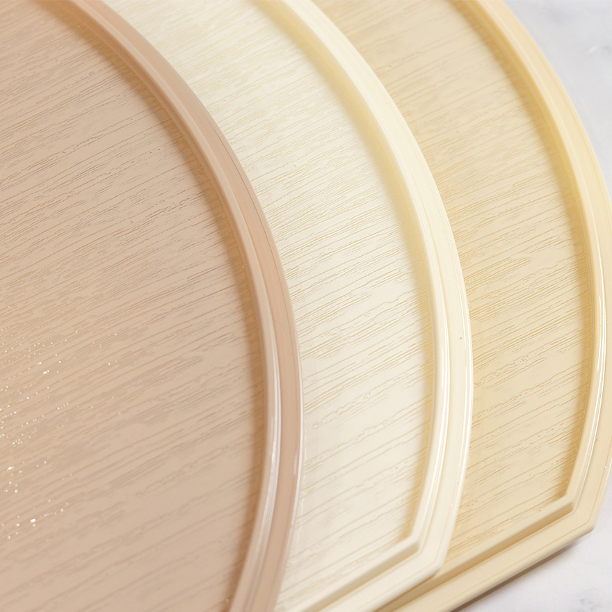 半月盆 トレー お盆 食洗機対応 日本製 ノンスリップ半月盆 滑り止め加工 軽量 北欧 リバーシブル 両面 おしゃれ かわいい トレイ おぼん 木目調 樹脂 ランチョンマット ナチュラル 家庭用 業務用