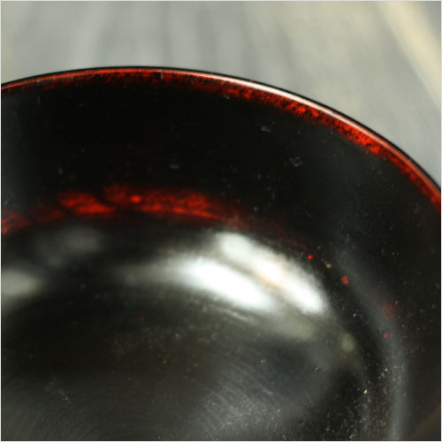 木製お椀 赤黒全2種 汁椀 桜椀 布張り 一客　