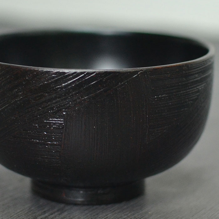 木製 お椀 汁椀 刷毛目椀 斜め 曙 