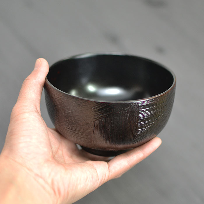 木製 お椀 汁椀 刷毛目椀 斜め 曙 