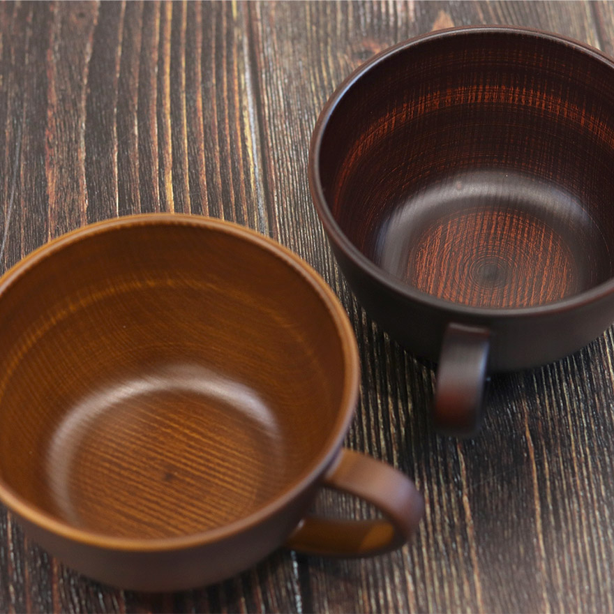 カップ 食洗機対応 電子レンジ対応 スープカップ アース PET 木目風