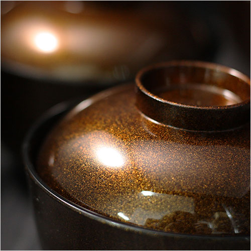 フタ付き吸物椀 金梨地 35千鳥吸物椀 5客セット 越前漆器 日本製 国産