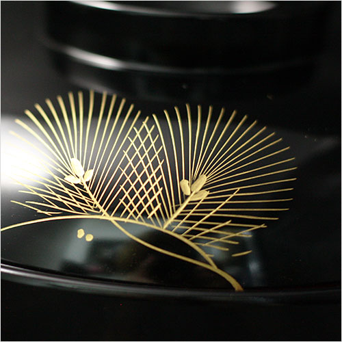 黒内朱 若松沈金 雑煮椀 1入