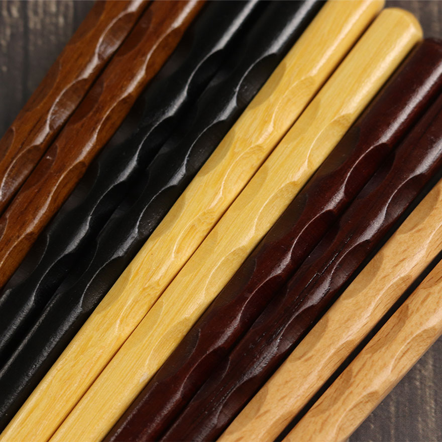 木製箸5膳セット 彫刻箸 のみ目 ブナ 紫檀仕上げ 黄楊 黒檀仕上げ 鉄木 5種セット