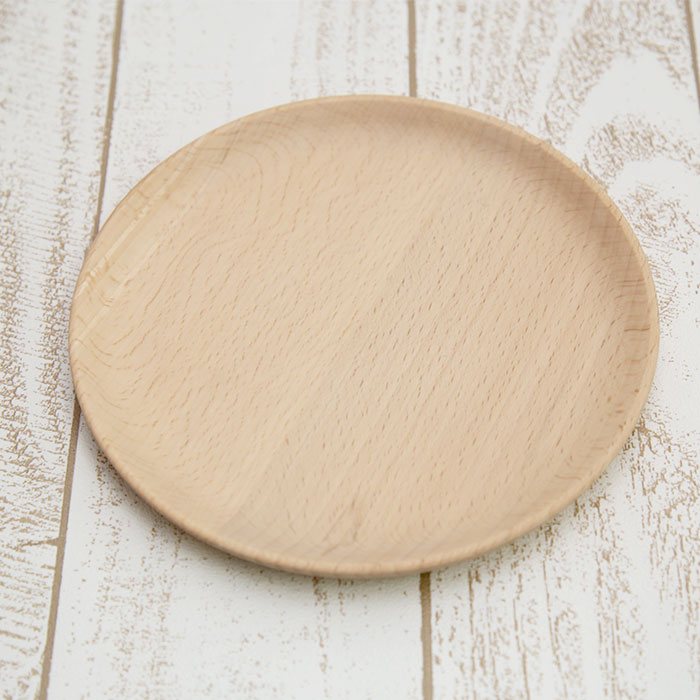 木製 皿 プレート ブナ 丸プレート 約18cm