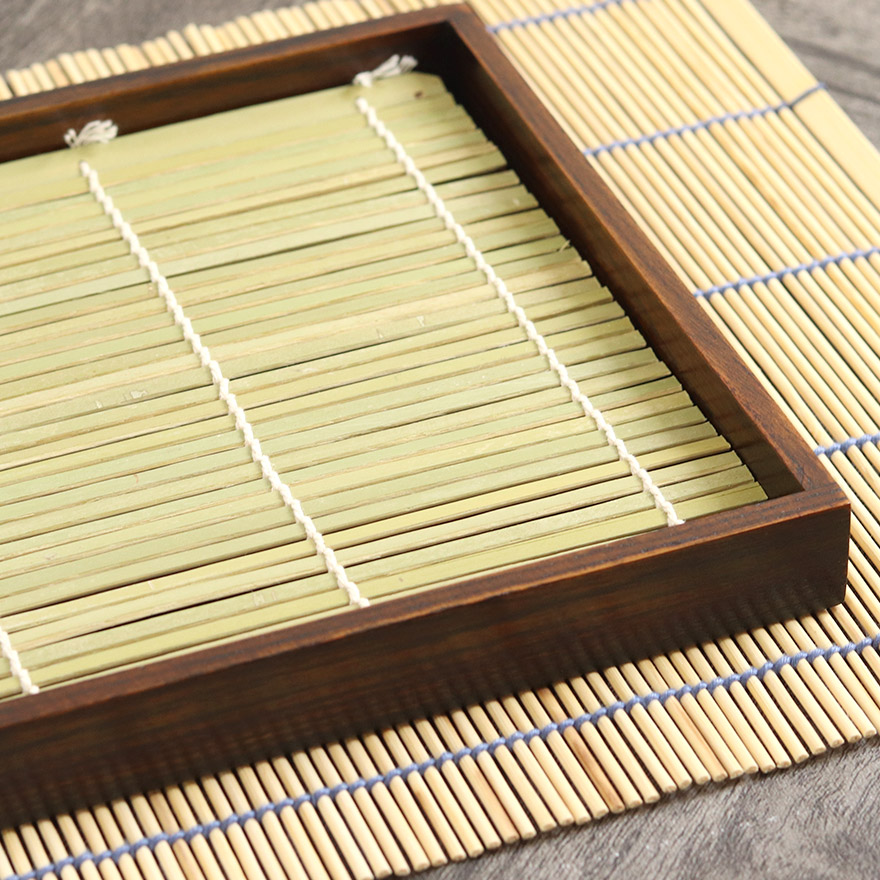 麺皿 角 木製 底板 竹すだれ付き うどん 饂飩 ざるうどん そうめん