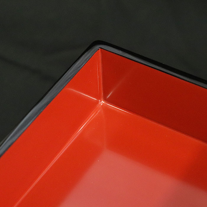 重箱 3段 日本製 国産 会津漆器 6.0 三段重共足 ひさご 黒 内朱 6寸 5