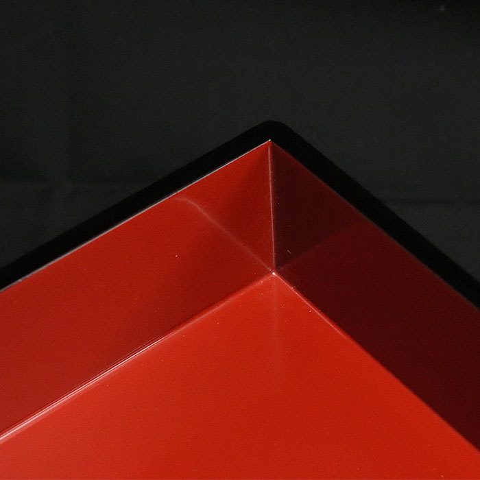 重箱 3段 日本製 国産 会津漆器 黒 6.5 三段重 枝梅 隅丸 6.5寸 5〜6人