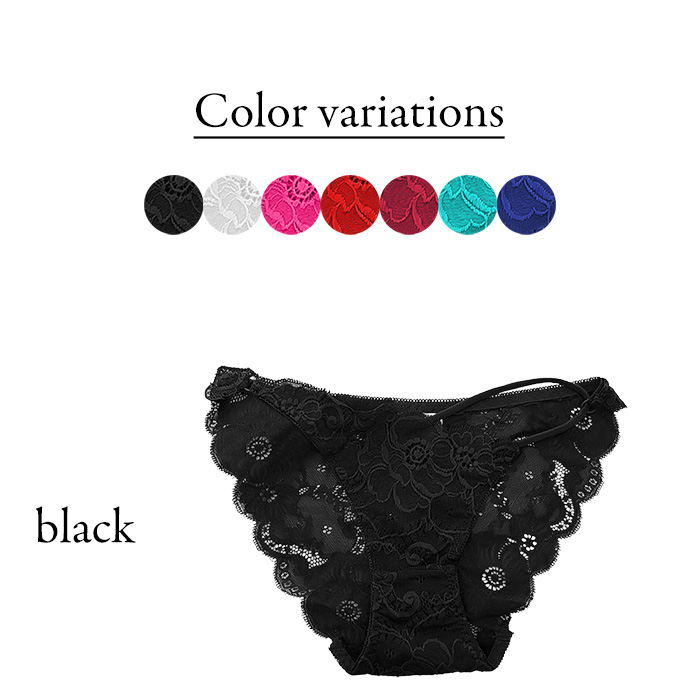 【プチプラ】 アシンメトリー総レース紐パンショーツ