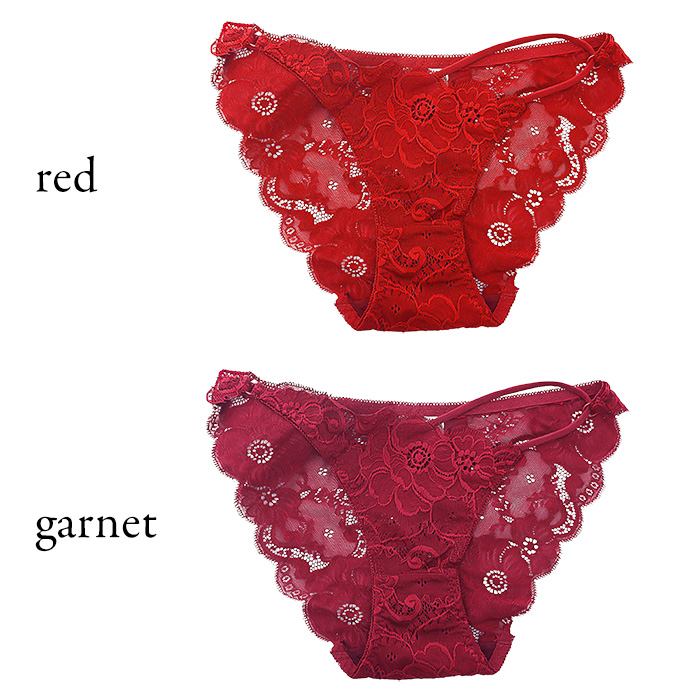 【プチプラ】 アシンメトリー総レース紐パンショーツ