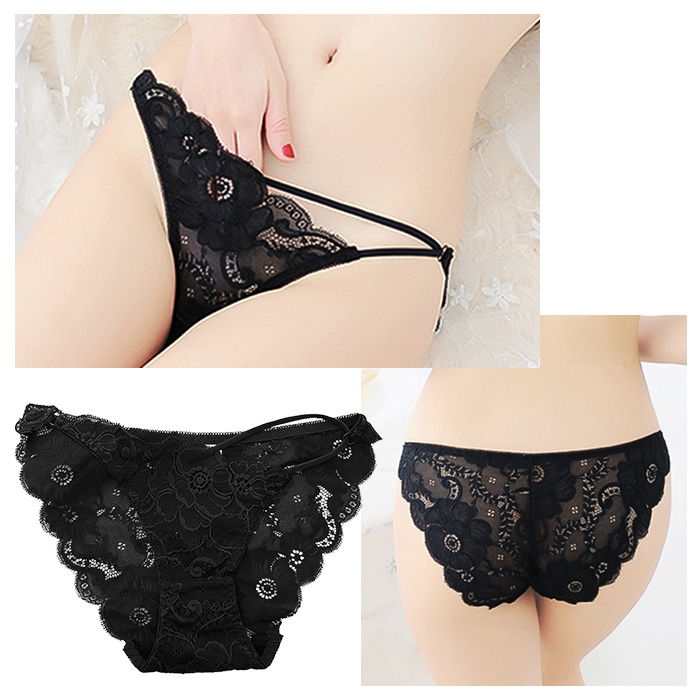 【プチプラ】 アシンメトリー総レース紐パンショーツ