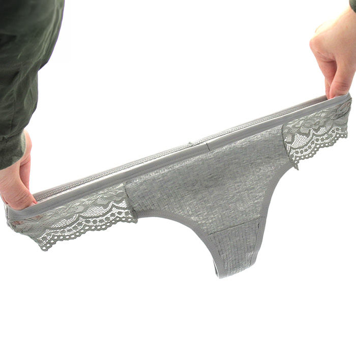 綿95％ リブ編みストレッチレディースTバック