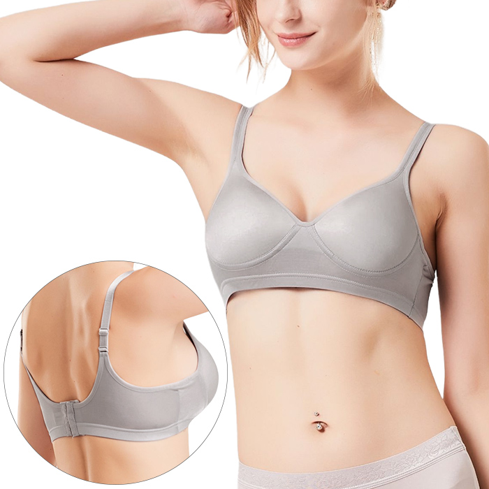 シルク生地で肌にやさしい、ノンワイヤーブラ