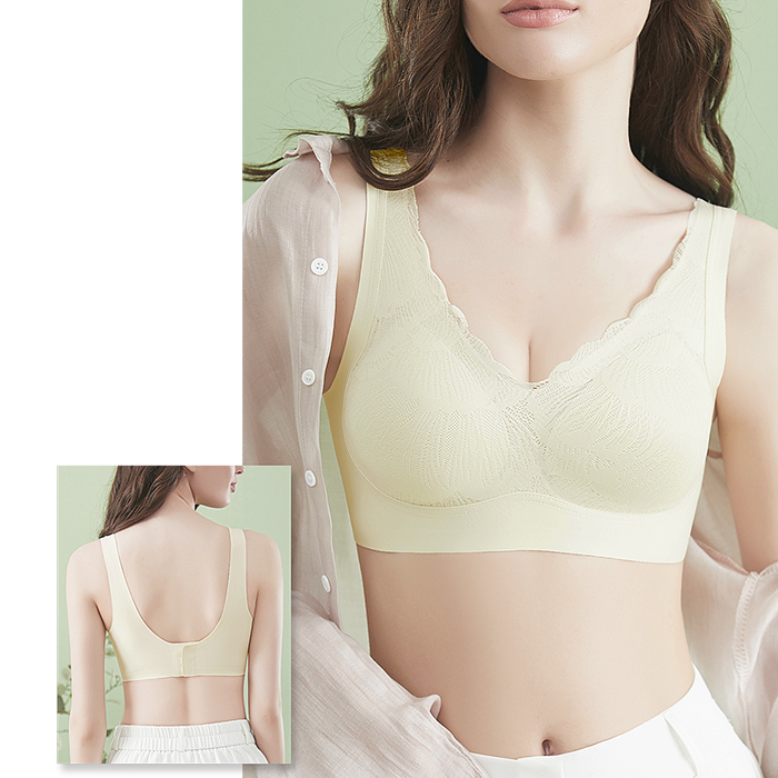 一体型パッド入り 快適に過ごせるシームレスブラ