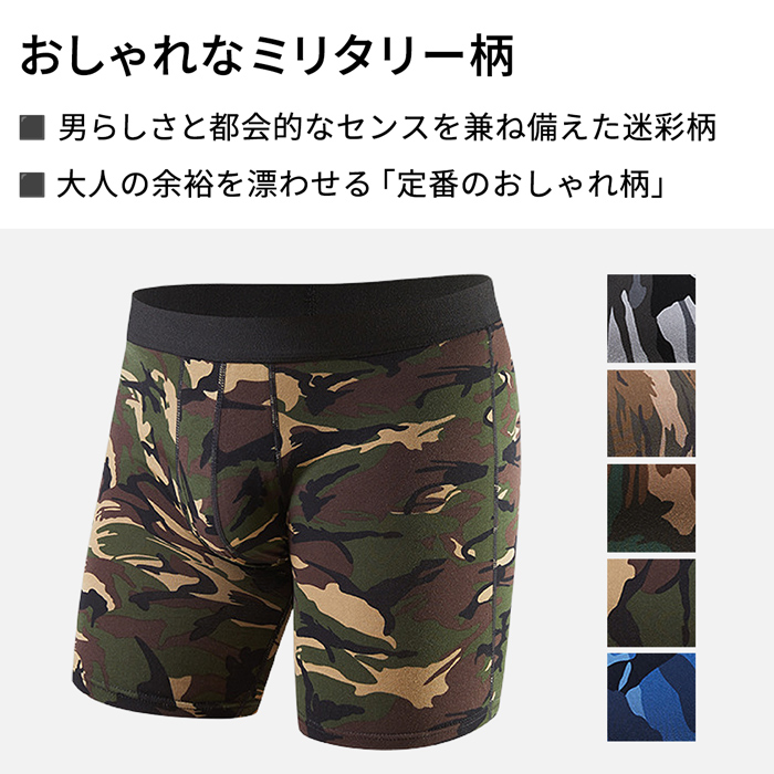 男らしさを引き立たせる 3部丈迷彩柄ボクサーパンツ