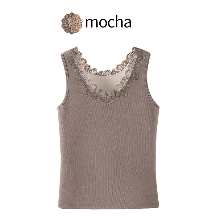 【送料無料】 厚手裏地で暖か 高級レースのあったかリブインナー