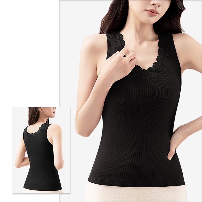 【送料無料】 厚手裏地で暖か 高級レースのあったかリブインナー