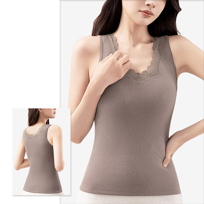 【送料無料】 厚手裏地で暖か 高級レースのあったかリブインナー