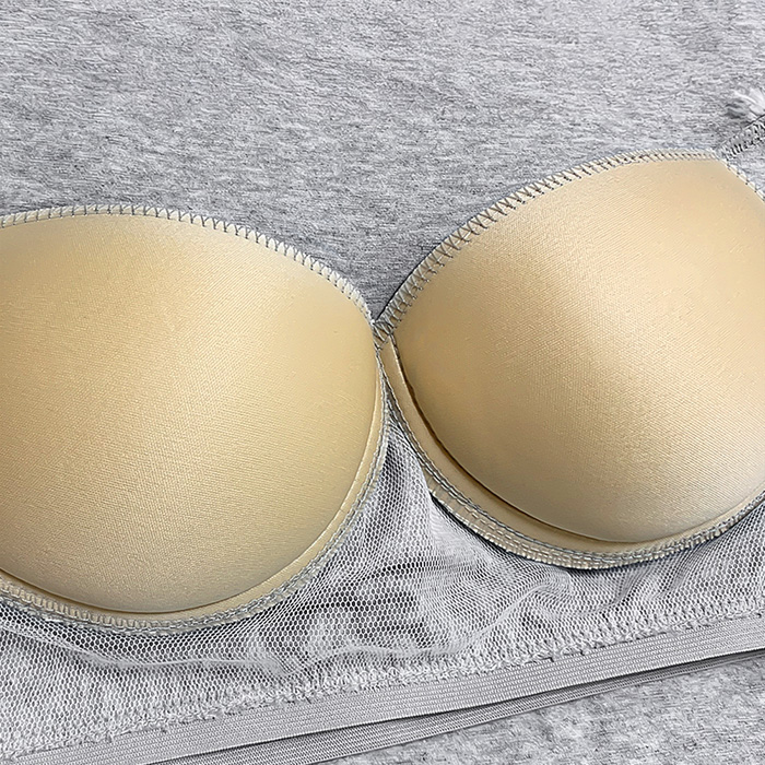 【送料無料】綿混でやさしく快適。カップ付きブラトップ