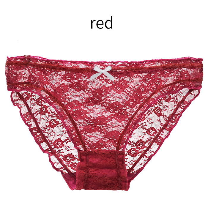 透ける花柄総レースのスタンダードショーツ